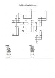 Third Person Singular Crossword