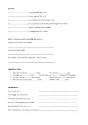 English Worksheet: GRAMMAR REVISION PRESENT