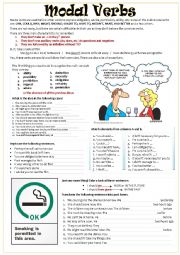 English Worksheet: MODAL VERBS