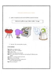 English Worksheet: Present Continuous conversation