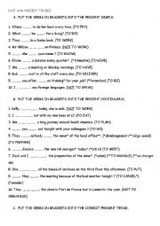 English Worksheet: The Past and the present tenses