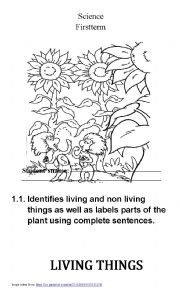 English Worksheet: Living and non living things 