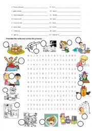 English Worksheet: Action verbs