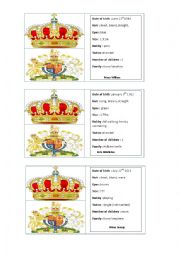 Royal family game cards part 1