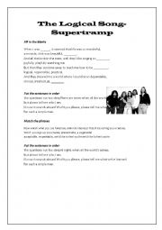 English Worksheet: logical song - supertramp