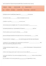 Vocabulary Exercise