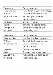 English Worksheet: Match - Simple Present and Past