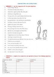 English Worksheet: Comparatives and Superlatives