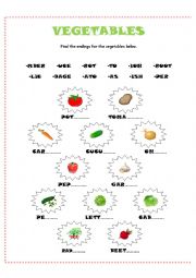 English Worksheet: VEGETABLES