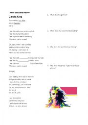 English Worksheet: I Feel the Earth Move-sense verb