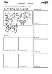 English Worksheet: meteorologist