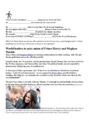 Prince Harry wedding, Passive, Speaking, Reading