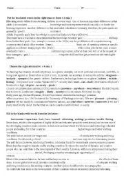 English Worksheet: mid term test 2 4th form