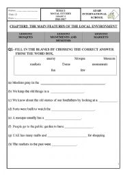 English Worksheet: UAE SOCIAL STUDIES