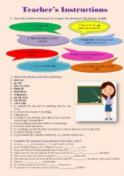 English Worksheet: Teachers Instructions
