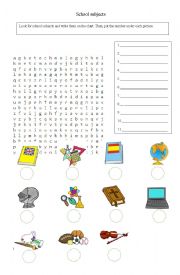 English Worksheet: School subjects