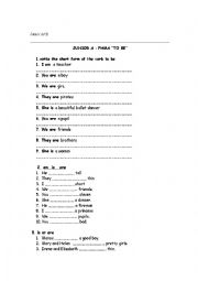 English Worksheet: to be