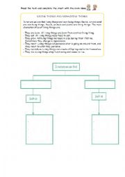 English Worksheet: LIving and non living things