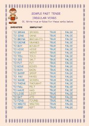 English Worksheet: Simple Past Tense