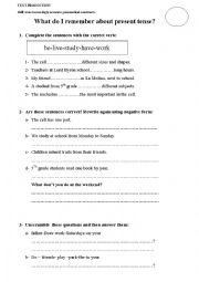 English Worksheet: PRESENT SIMPLE EXAM