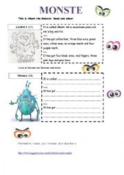 English Worksheet: MONSTERS