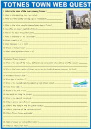 English Worksheet: Totnes web quest with KEY