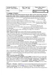 English Worksheet: 4th form mid-term test2
