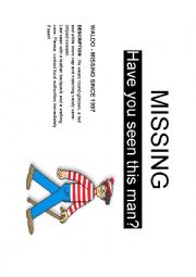 English Worksheet: Missin Waldo