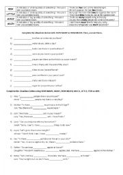 English Worksheet: Quantifiers (HOW MANY, MANY, HOW MUCH, MUCH, LITTLE, FEW or ANY)