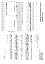 English Worksheet: Cover Letter Reading Comprehension Questions