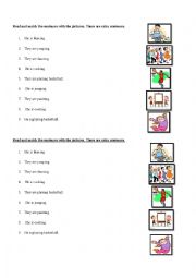 Present Continuous- Read, look and match