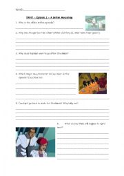 English Worksheet: Teenage Mutant Ninja Turtles - Episode 2 comprehension