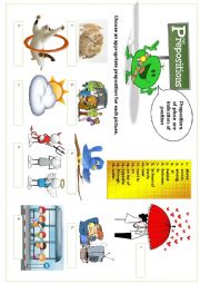 English Worksheet: PREPOSITIONS OF PLACE