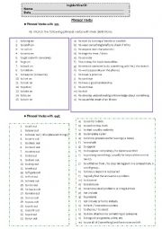 English Worksheet: Phrasal verbs