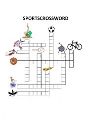 English Worksheet: SPORTS CROSSWORD