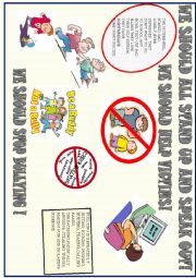 English Worksheet: Anti bullying poster to be used as a model for final task
