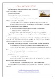 English Worksheet: Oral Book Report