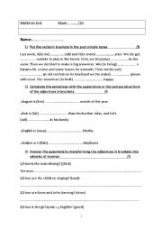 English Worksheet: 7th form grammar revision