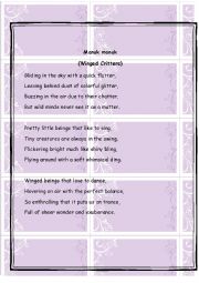 English Worksheet: Think Tales 59 Borneo (Manuk Manuk The Poem)