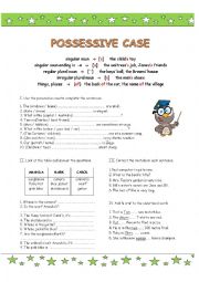English Worksheet: POSSESSIVE CASE