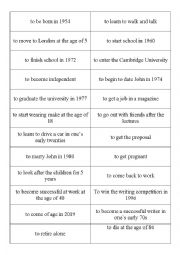 English Worksheet: Ages and Stages warm-up cards