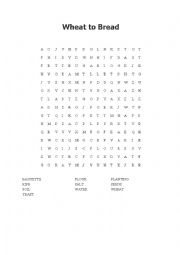 English Worksheet: Wheat to bread wordsearch