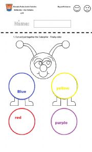 English Worksheet: catepillars colors 