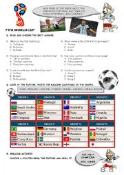 English Worksheet: 2018 World Cup activities