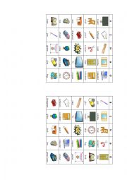 English Worksheet: classroom bingo cards
