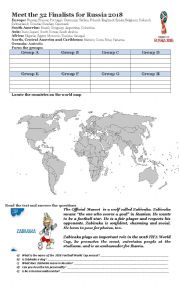 English Worksheet: Football World Cup Russia 2018 