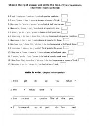 daily routine and time worksheet