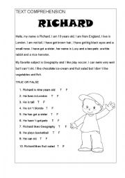 English Worksheet: TEXT COMPREHENSION