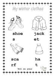 English Worksheet: Winter clothes