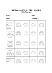 English Worksheet: Reading Rubric